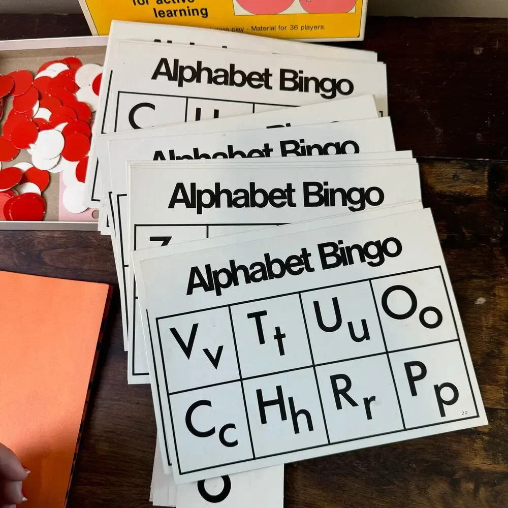 Vintage 70s‎ Alphabet Bingo Small Group 36 Players Classroom Preschool English
